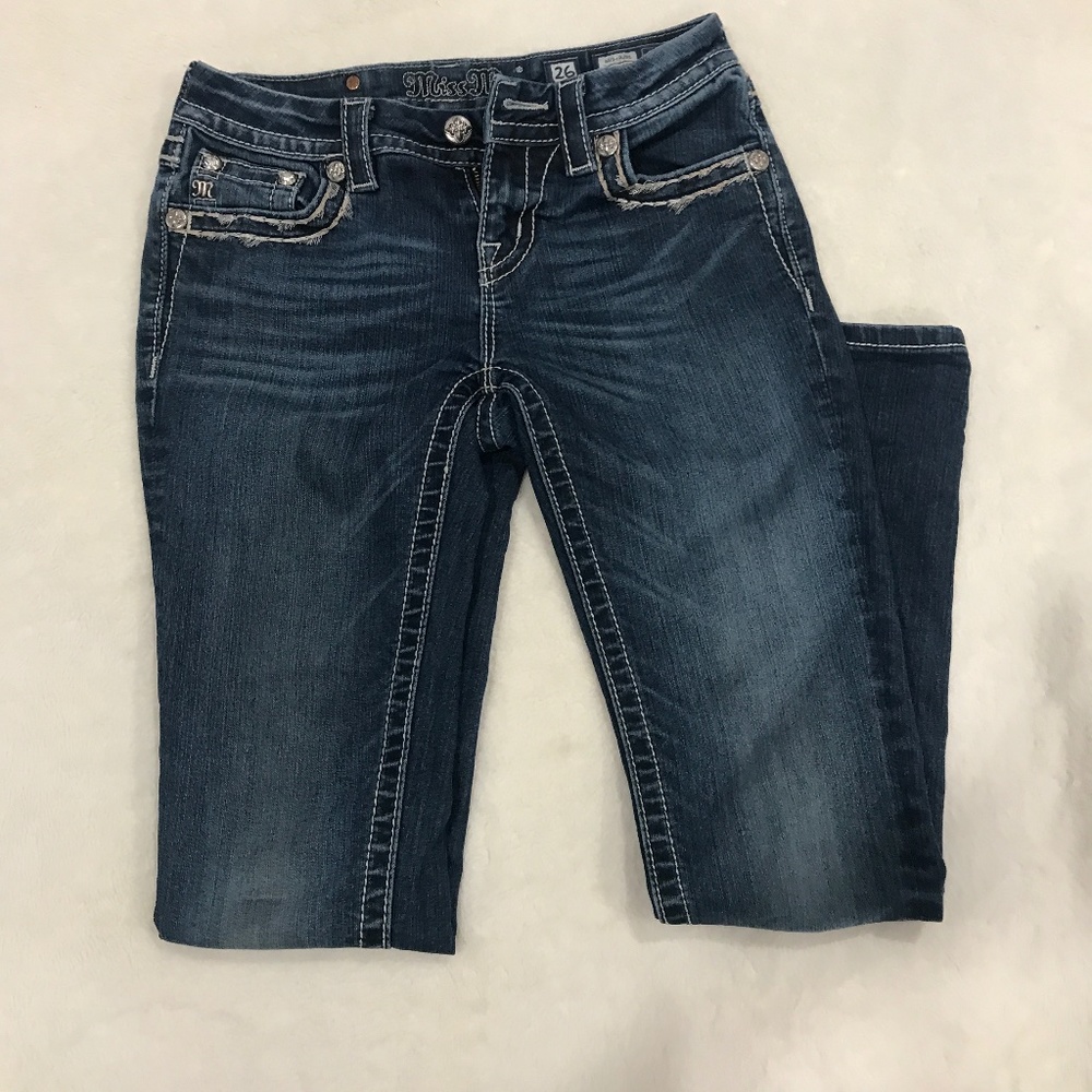Dark Blue Miss Me Skinny Jeans